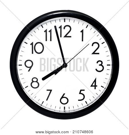 White Wall Clock. Isolated On White Background.