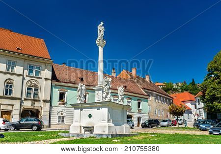 Statue In The Old Town Of Krems An Der Donau, A Unesco Heritage Site In Austria