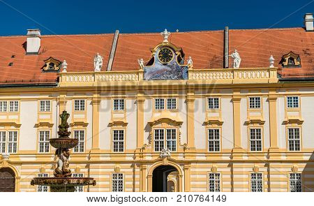 Details of Stift Melk, a Benedictine in the town of Melk, Lower Austria