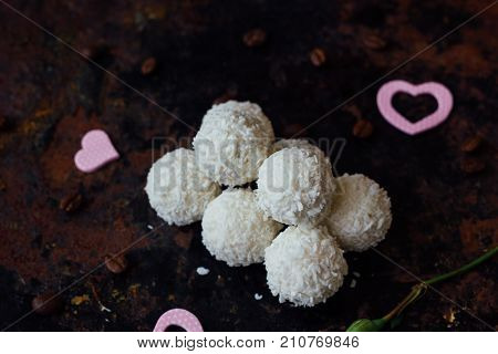 Beautiful white sweets - concept of romantic dessert