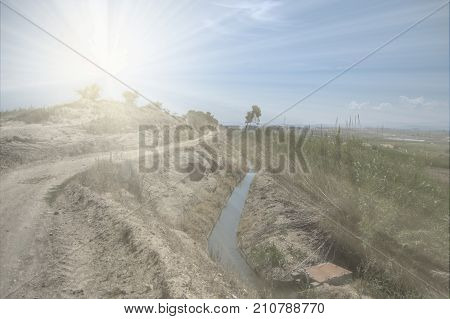 Following The Route Of The Channel Of Urgell In The Province Of Lleida