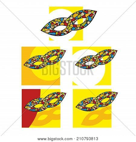 set of random theater or carnival mask logos