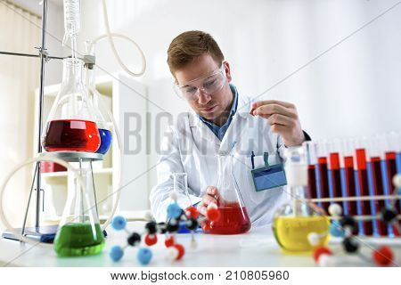 Lab Scientist Doing Medical Invention Analyze