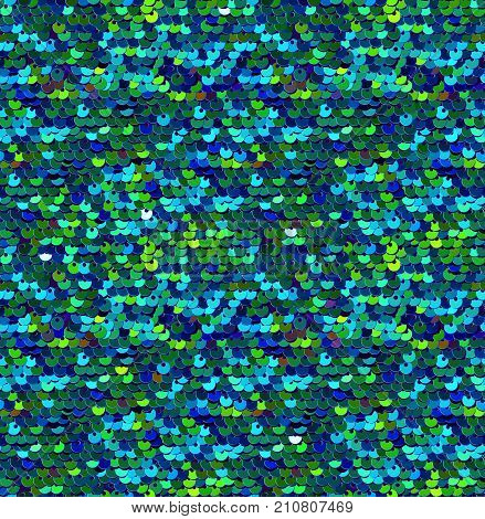 Vector Seamless Pattern. Green  Sequins. Emerald Multicolor Vector background.