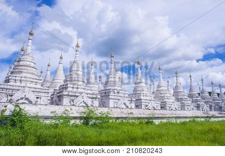 MANDALAY MYANMAR - SEP 02 : Sandamuni Pagoda in Mandalay Myanmar on September 02 2017 Sandamuni Pagoda is a Buddhist stupa located southwest of Mandalay Hill