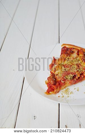 Top View Of Italian Rustic One Slice Pizza