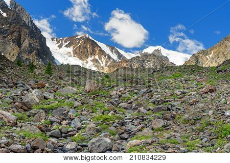 View On Glacier Aktru. Altai Republic. Russia