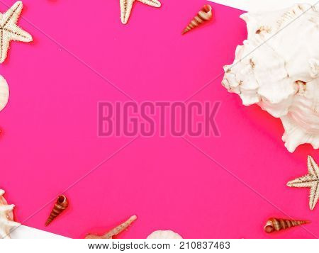 Minimal Style. Flat Lay. A Minimalistic Fashion Photo. Pop Art. A Colorful Simple Photograph Of Sea