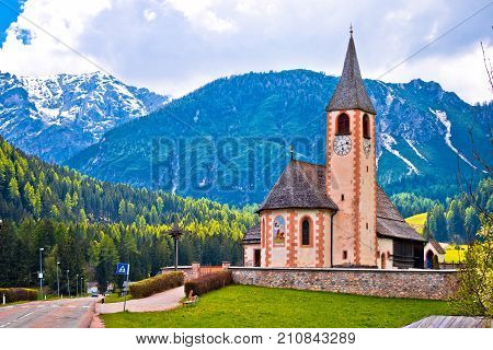 Church In The Alps Near Lago Di Braies