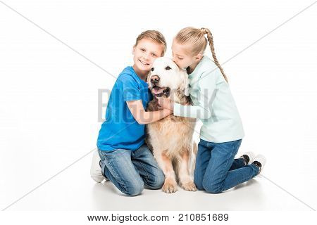 Children Playing With Dog