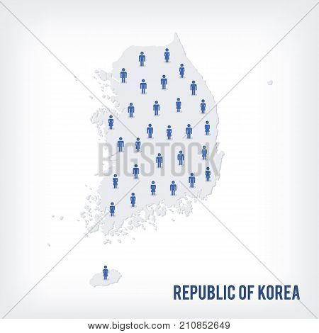 Vector People Map Of Republic Of Korea . The Concept Of Population.