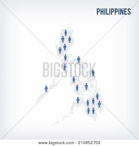 Vector People Map Of Philippines . The Concept Of Population.