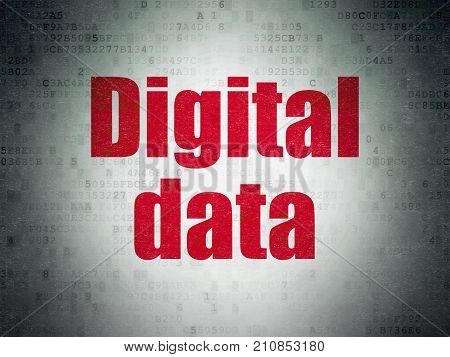 Data concept: Painted red word Digital Data on Digital Data Paper background