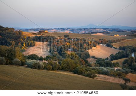 Foothills Of Italy. Small Villages In The Mountains.