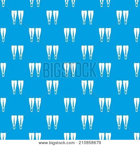 Flippers pattern repeat seamless in blue color for any design. Vector geometric illustration