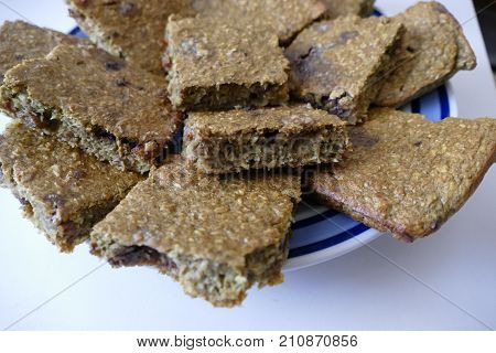 Sweet Banna Cake Served On A Plate