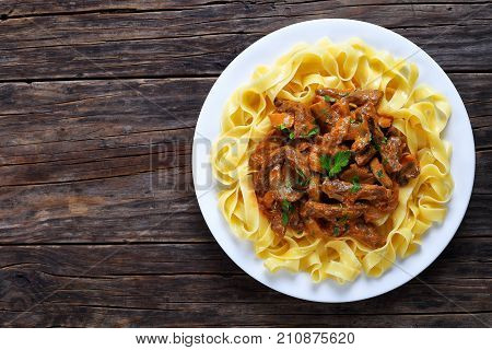 Tasty Pasta With Beef Stroganoff Stew