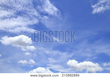 Clouds in the blue sky in natrue
