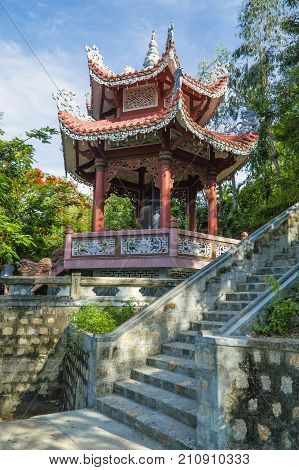 A bower gazebo, on the territory of the pagoda of Long Shon, Vietnam