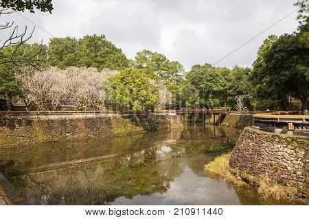The Lake At Khiem Tomb Of Tu Duc In Hue Vietnam