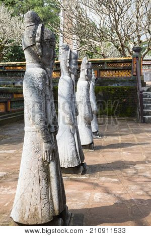 Warrior At Tomb Of Tu Duc In Hue Vietnam