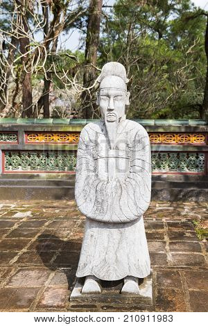 Warrior At Tomb Of Tu Duc In Hue Vietnam