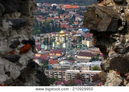 View of the St. Cyril-Methodius Orthodox Cathedral City Khust Ukraine 2017