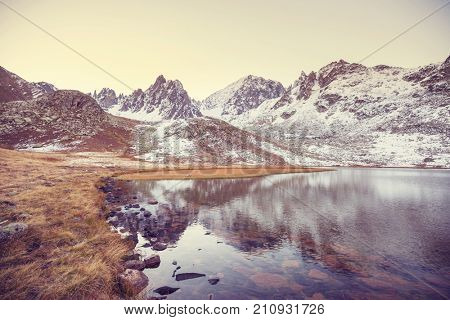 Autumn season in  Kackar Mountains in the Black Sea region of Turkey. Beautiful mountains landscape.