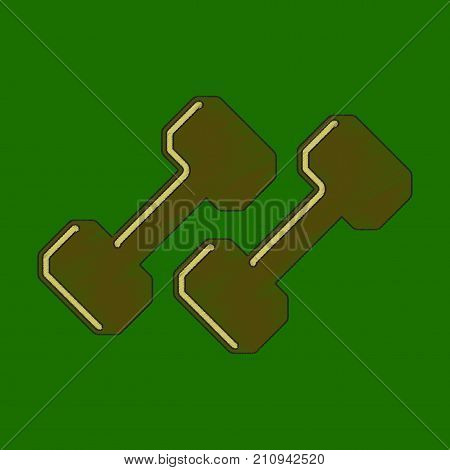flat shading style icon dumbbells equipment weight