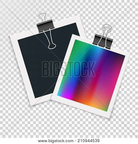 Vector two frame and binders clips on an isolated background.