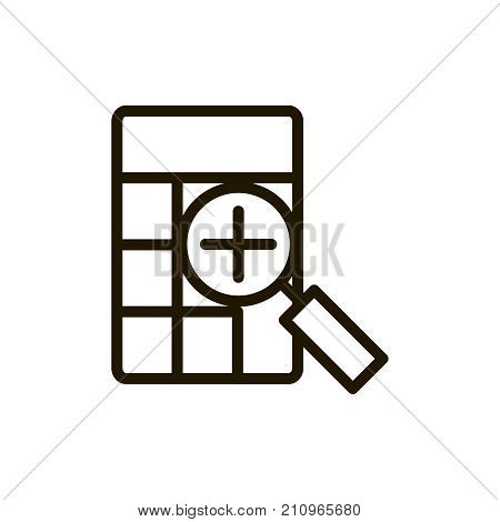 Calculator flat icon. Single high quality outline symbol of calculation for web design or mobile app. Thin line signs of internet for design logo, visit card, etc. Outline pictogram of calculator