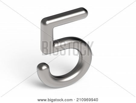 3D Render Metallic Number 5