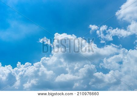 white fluffy clouds in the blue sky