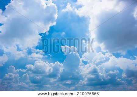 white fluffy clouds in the blue sky