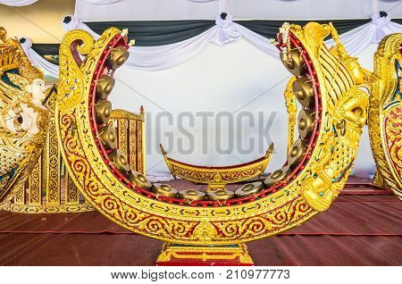 Thai musical instrument gold pattern beautiful . used to beat or knock a melody.