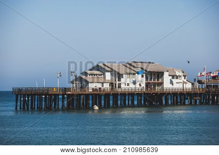 Stearns Wharf In Santa Barbara, Usa