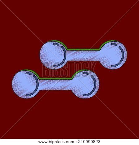 flat shading style icon dumbbells gymnastics training