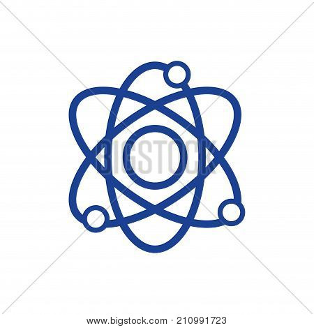 silhouette physics orbit atom to chemistry education vector illustration