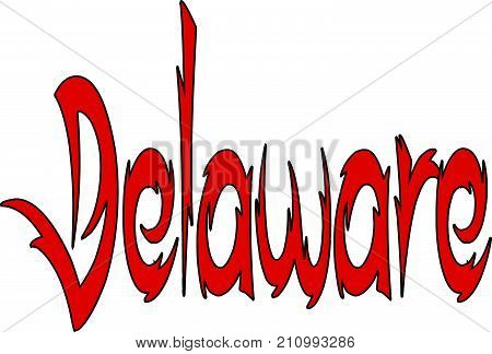 Delaware Text Sign Illustration
