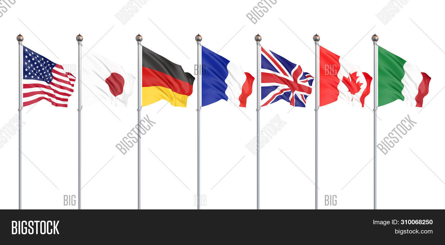 G7 Flags Silk Waving Image Photo Free Trial Bigstock