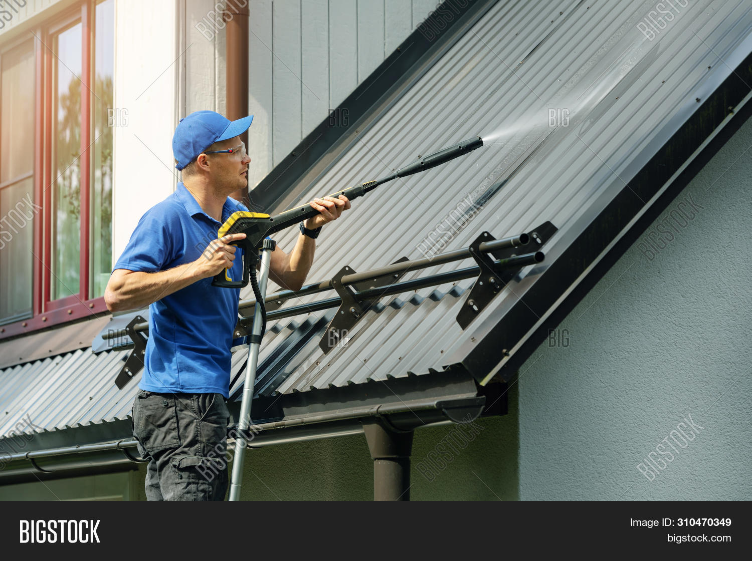 Man Standing On Ladder Image & Photo (Free Trial) Bigstock