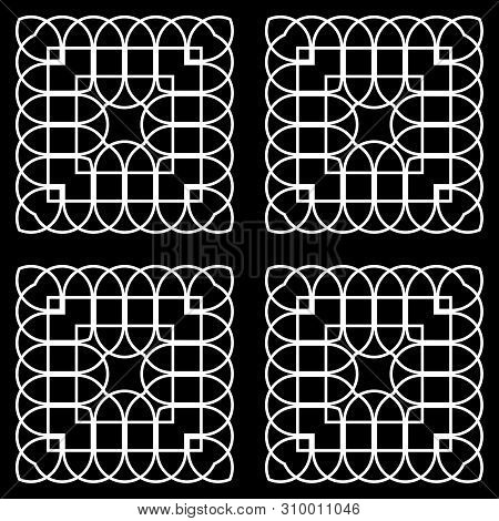 Design Seamless Monochrome Geometric Pattern. Abstract Grating Background. Vector Art