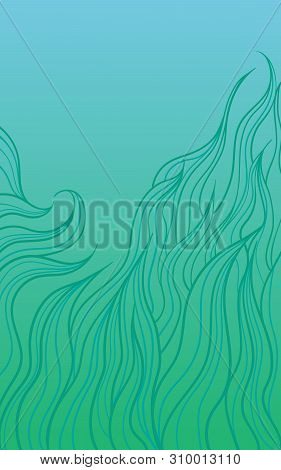 Hand Drawn Grass Doodle Art. Background With Gradient.