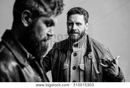 Conflict And Confrontation. Man Argue While Guy Feel Sorry. Feel Guilty. Fail And Misunderstanding. 