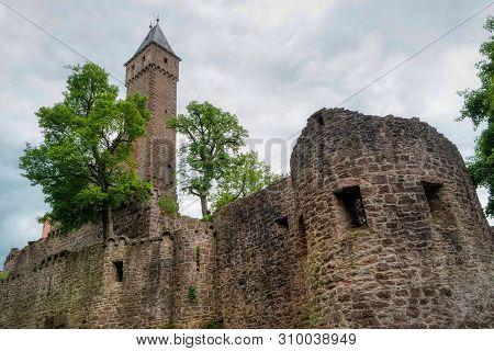 Hirschhorn Along The Long-distance Hiking Trail Neckarsteig In Germany