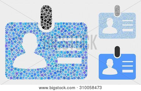 Mosaic User Id Badge Icon Constructed From Circle And Square Items In Various Sizes, Positions And P