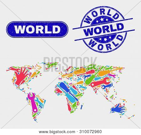 Engineering World Map Vector & Photo (Free Trial) | Bigstock