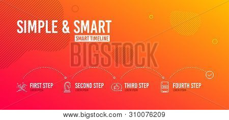 Infographic Timeline. Marketing Strategy, Feedback And Startup Concept Icons Simple Set. Ssd Sign. C