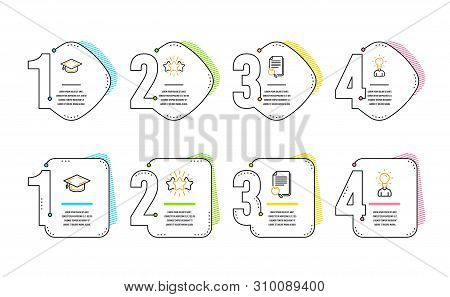 Star, Search File And Graduation Cap Icons Simple Set. Education Sign. Customer Feedback, Find Docum