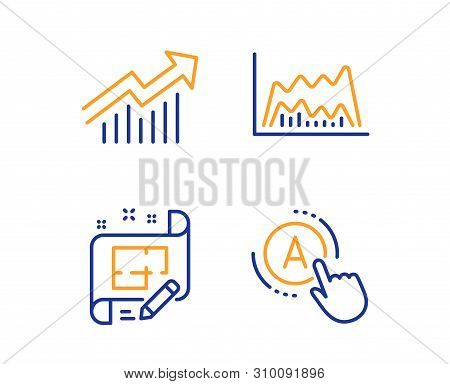 Trade Chart, Demand Curve And Architect Plan Icons Simple Set. Ab Testing Sign. Market Data, Statist